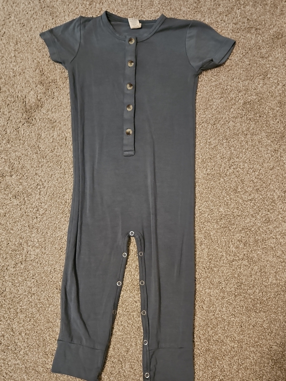 Kate Quinn 18-24M Bamboo Short Sleeve Romper Green Gray